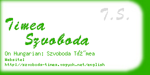 timea szvoboda business card